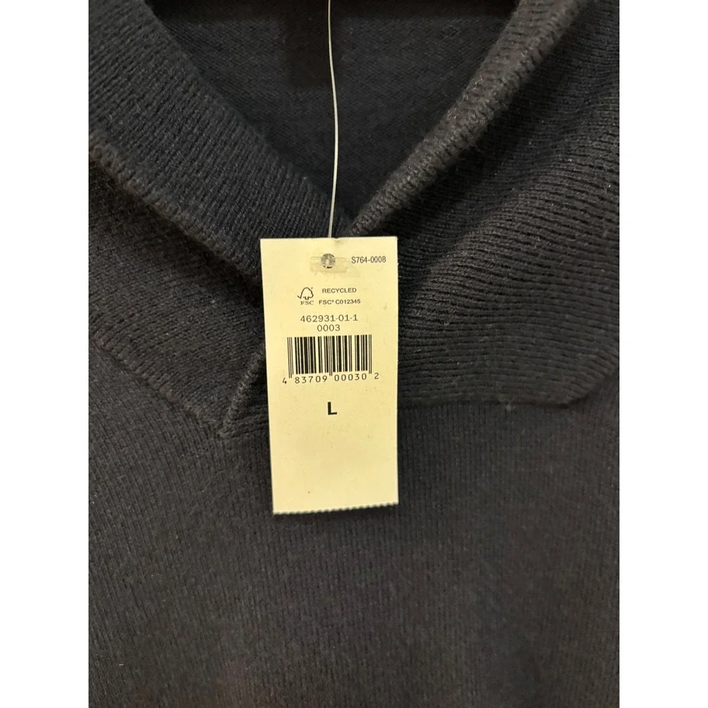 Banana‎ Republic Mens Sweater Large L Shawl Collar Navy Blue Knitwear Top